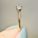 爱德华风格老式切割钻石 18ct 黄金和铂金三部曲订婚戒指（0.42ct）