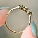 爱德华风格老式切割钻石 18ct 黄金和铂金三部曲订婚戒指（0.42ct）