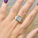 Vintage 1980s Diamond Set Men’s 9ct Yellow Gold Signet Ring