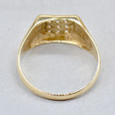 Vintage 1980s Diamond Set Men’s 9ct Yellow Gold Signet Ring