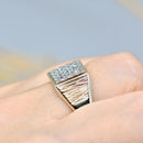 Vintage 1980s Diamond Set Men’s 9ct Yellow Gold Signet Ring