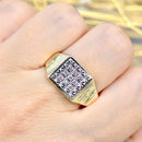 Vintage 1980s Diamond Set Men’s 9ct Yellow Gold Signet Ring