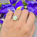 後期アールデコ様式のオーストラリア産オパールとオールドカットダイヤモンドのリング（プラチナと18カラットホワイトゴールド、2.55カラット）