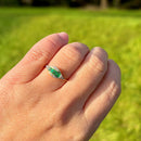 Art Deco 18ct Yellow Gold & Platinum Emerald & Diamond Ring