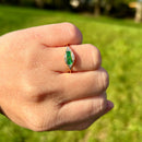 Art Deco 18ct Yellow Gold & Platinum Emerald & Diamond Ring