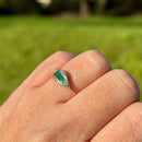 Art Deco 18ct Yellow Gold & Platinum Emerald & Diamond Ring