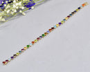 Rainbow Multi-Gems Trillion Cut 9ct Yellow Gold Bracelet
