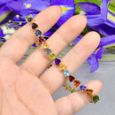 Rainbow Multi-Gems Trillion Cut 9ct Yellow Gold Bracelet