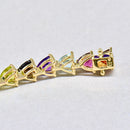 Rainbow Multi-Gems Trillion Cut 9ct Yellow Gold Bracelet