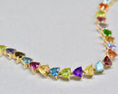 Rainbow Multi-Gems Trillion Cut 9ct Yellow Gold Bracelet