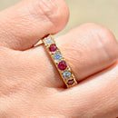 Ruby and Diamond Seven-Stone 18ct Yellow Gold Band  (0.81ct)