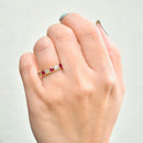 Ruby and Diamond Seven-Stone 18ct Yellow Gold Band  (0.81ct)