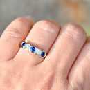 Sapphire and Diamond Five-stone 18ct Yellow Gold Bezel-Set Ring