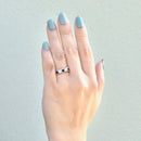 Sapphire and Diamond Five-stone 18ct Yellow Gold Bezel-Set Ring