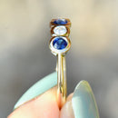 Sapphire and Diamond Five-stone 18ct Yellow Gold Bezel-Set Ring