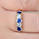 Sapphire and Diamond Five-stone 18ct Yellow Gold Bezel-Set Ring