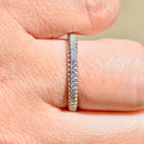 プラチナ 0.15カラット ダイヤモンド クローセット ハーフエタニティ スタッカーバンド