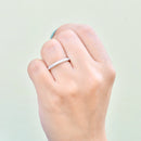 プラチナ 0.15カラット ダイヤモンド クローセット ハーフエタニティ スタッカーバンド