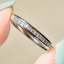 Platinum 0.22ct Diamond Channel-Set Half Eternity Stackable Band