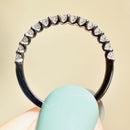 プラチナ 0.36カラット ダイヤモンド プロングセット ハーフエタニティ スタッカブルバンド