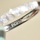 プラチナ 0.36カラット ダイヤモンド プロングセット ハーフエタニティ スタッカブルバンド