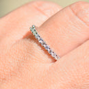 プラチナ 0.36カラット ダイヤモンド プロングセット ハーフエタニティ スタッカブルバンド