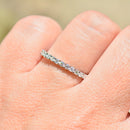 プラチナ 0.36カラット ダイヤモンド プロングセット ハーフエタニティ スタッカブルバンド