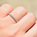 プラチナ 0.36カラット ダイヤモンド プロングセット ハーフエタニティ スタッカブルバンド