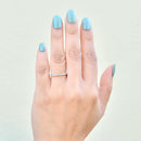 プラチナ 0.36カラット ダイヤモンド プロングセット ハーフエタニティ スタッカブルバンド