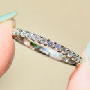 プラチナ 0.36カラット ダイヤモンド プロングセット ハーフエタニティ スタッカブルバンド