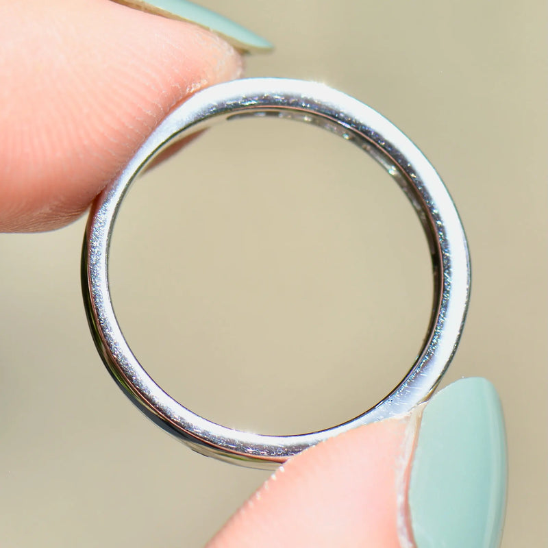 18ct White Gold 0.50ct Baguette Diamond Channel-Set Half Eternity Stackable Band