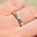 予約済み - 18カラット ホワイトゴールド 0.50カラット バゲット ダイヤモンド チャネルセット ハーフエタニティ スタッカブルバンド