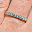 プラチナ 0.25カラット ダイヤモンド フラッシュセット ミルグレイン ハーフエタニティ スタッカブルバンド