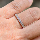 プラチナ 0.25カラット ダイヤモンド フラッシュセット ミルグレイン ハーフエタニティ スタッカブルバンド