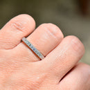 プラチナ 0.25カラット ダイヤモンド フラッシュセット ミルグレイン ハーフエタニティ スタッカブルバンド