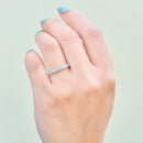 プラチナ 0.25カラット ダイヤモンド フラッシュセット ミルグレイン ハーフエタニティ スタッカブルバンド