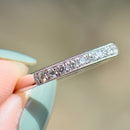 プラチナ 0.25カラット ダイヤモンド フラッシュセット ミルグレイン ハーフエタニティ スタッカブルバンド