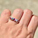 Ruby and Diamond Five-Stone Infinity Design 18ct White Gold Band (0.49ct)