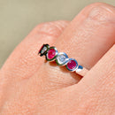 Ruby and Diamond Five-Stone Infinity Design 18ct White Gold Band (0.49ct)