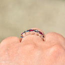 Ruby and Diamond Five-Stone Infinity Design 18ct White Gold Band (0.49ct)