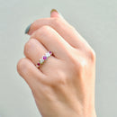 Ruby and Diamond Five-Stone Infinity Design 18ct White Gold Band (0.49ct)