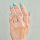 Ruby and Diamond Five-Stone Infinity Design 18ct White Gold Band (0.49ct)