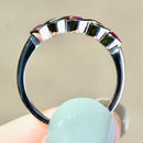 Ruby and Diamond Five-Stone Infinity Design 18ct White Gold Band (0.49ct)