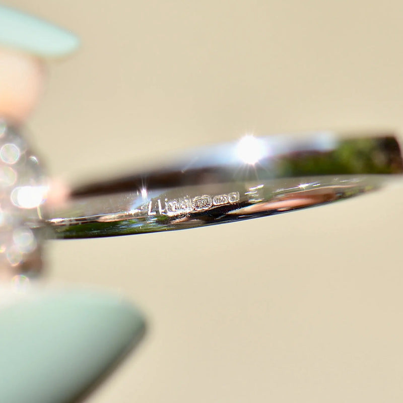 Emerald and Diamond 18ct White Gold Halo Ring (0.54ct)