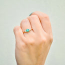 Emerald and Diamond 18ct Yellow Gold Trilogy Engagement Ring (0.56ct)