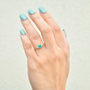 Emerald and Diamond 18ct Yellow Gold Trilogy Engagement Ring (0.56ct)