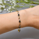 Sapphire and Diamond 9ct Yellow Gold Infinity Design Bracelet