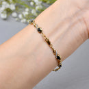 Sapphire and Diamond 9ct Yellow Gold Infinity Design Bracelet