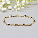 Sapphire and Diamond 9ct Yellow Gold Infinity Design Bracelet
