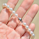 9ct 白金扣环 Akoya 珍珠项链（6-6.5 毫米）